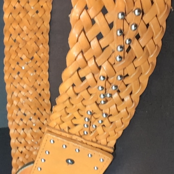 Calvin Klein Women's Braided Tan Leather Boho Style Belt,Size S. - Picture 4 of 9